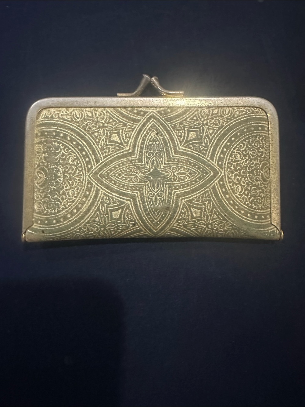 Elegant Gold Embossed Women's Clutch Wallet